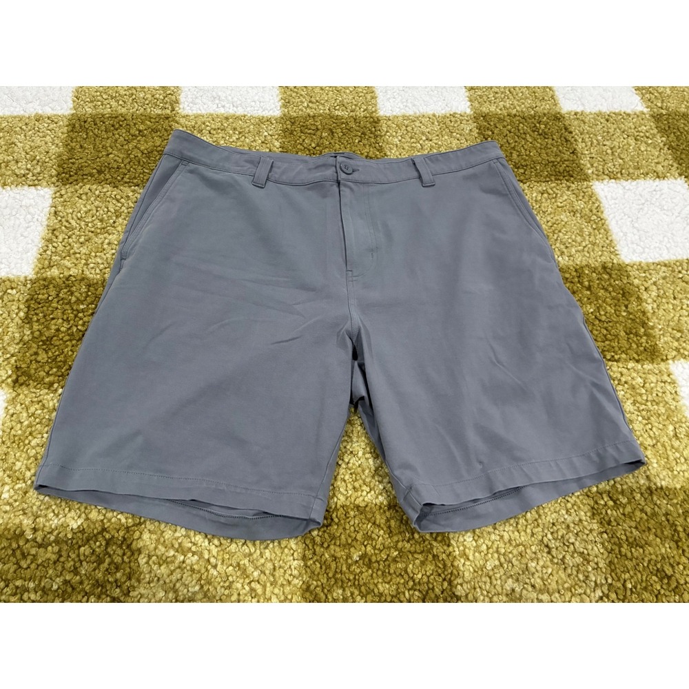 TravisMathew Beck Golf Shorts Mens 38 Grey Cotton Blend Performance Lifestyle